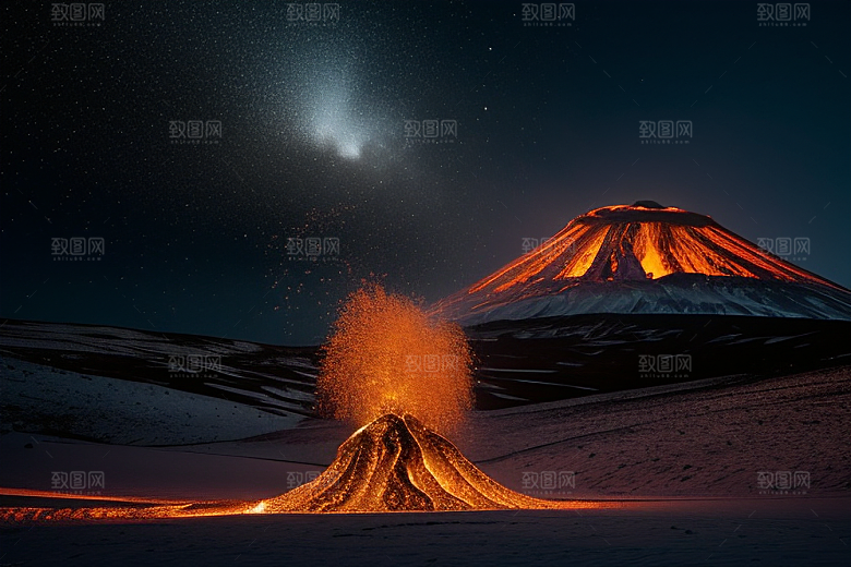 冰与火的交响曲雪山喷发的魅力