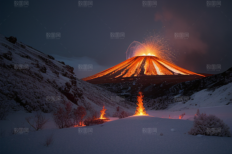 火山喷发的美丽与危险雪山之巅