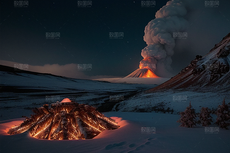 火山喷发的美丽与危险雪山之巅