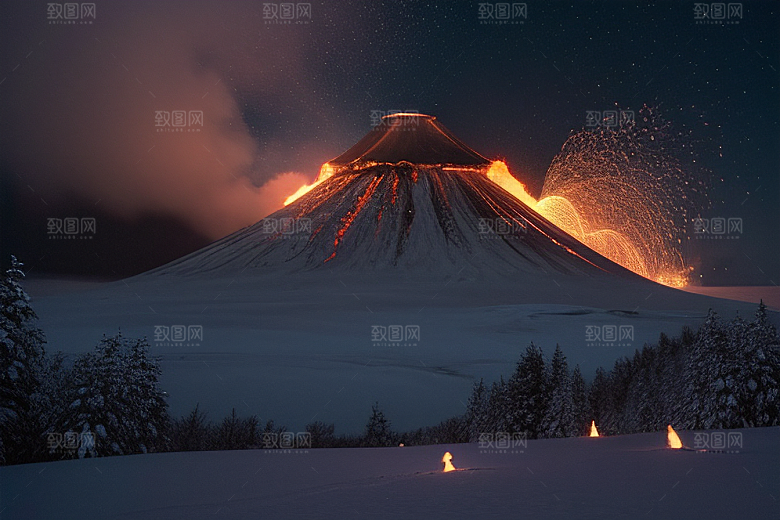 火山喷发的美丽与危险雪山之巅