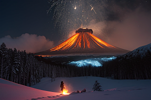 火山喷发的美丽与危险雪山之巅