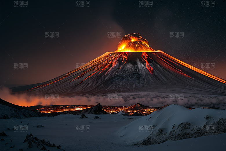 火山喷发的美丽与危险雪山之巅