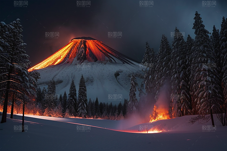 火山喷发的美丽与危险雪山之巅