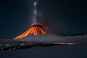 火山喷发的美丽与危险雪山之巅