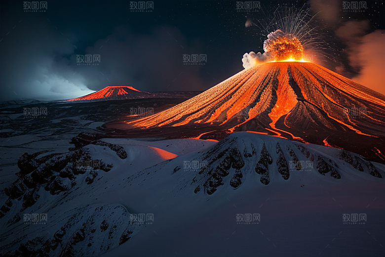 火山喷发的美丽与危险雪山之巅