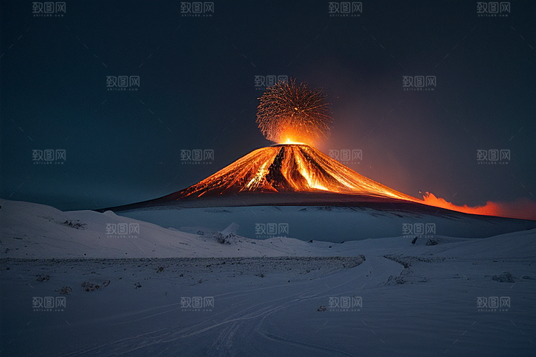 火山喷发的美丽与危险雪山之巅