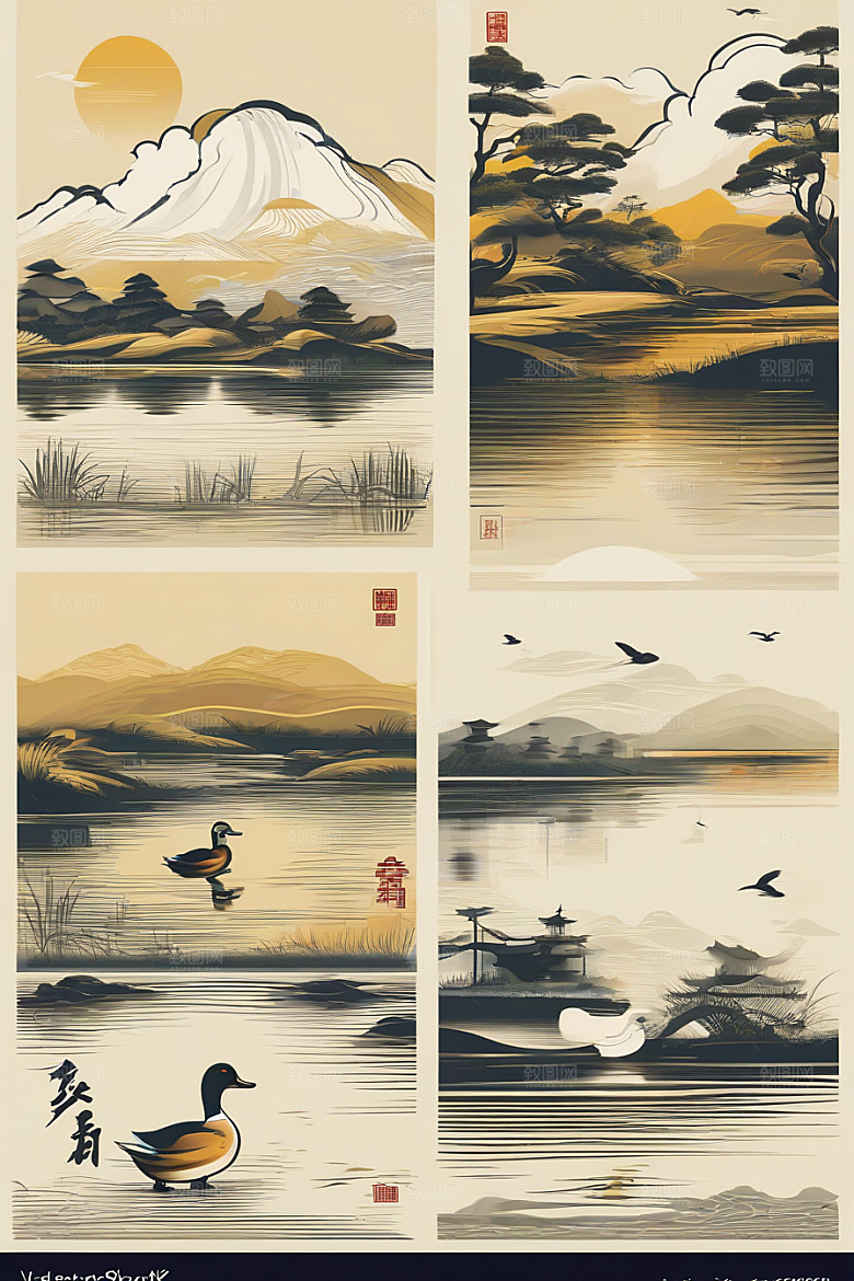 近乎完美的绘画艺术现代欧洲墨水画