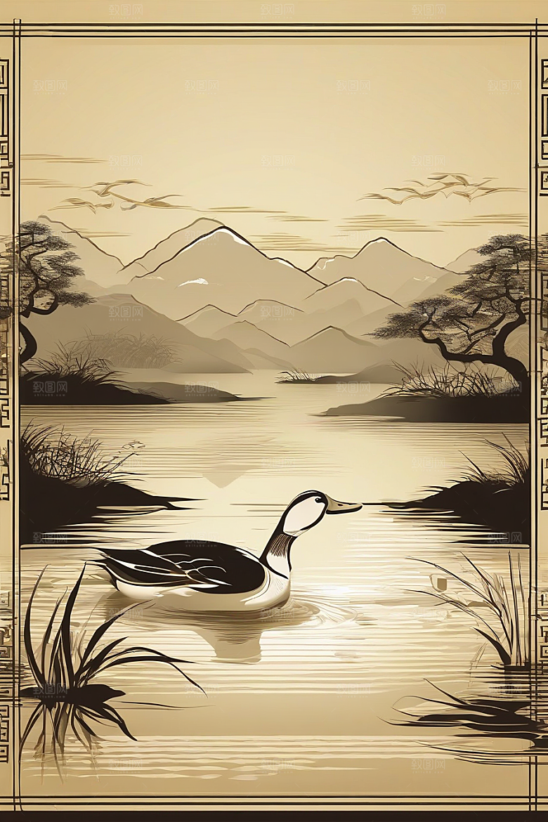 近乎完美的绘画艺术现代欧洲墨水画