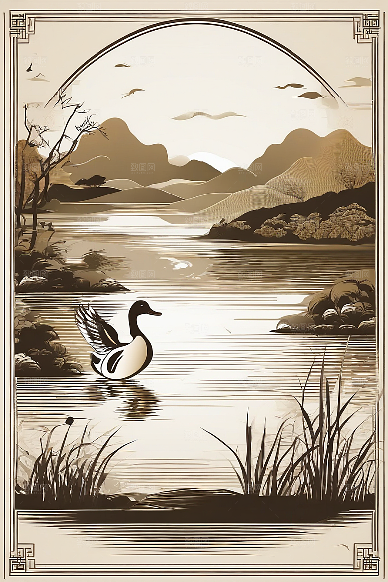 绘画艺术超精细的现代欧洲墨水画