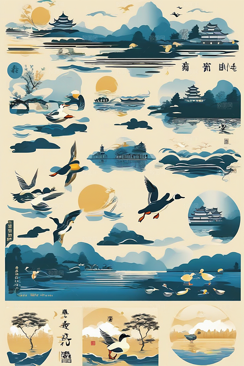 绘画艺术超精细的现代欧洲墨水画