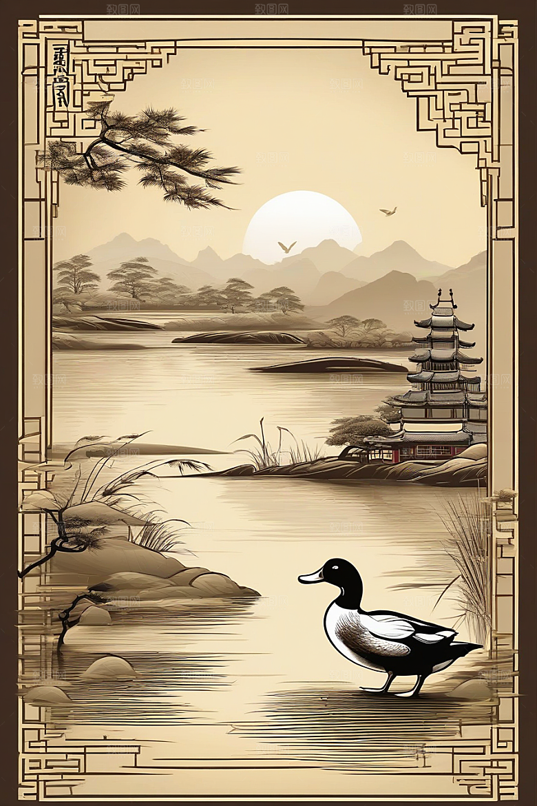 绘画艺术超精细的现代欧洲墨水画