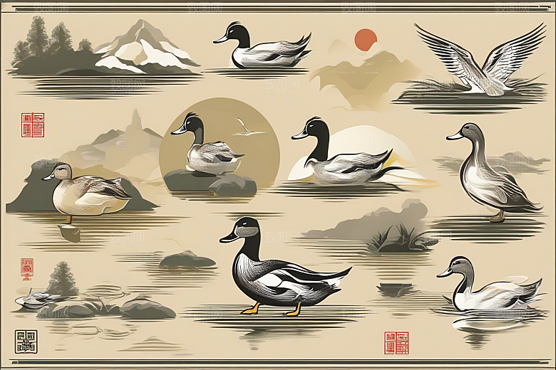 绘画艺术超精细的现代欧洲墨水画