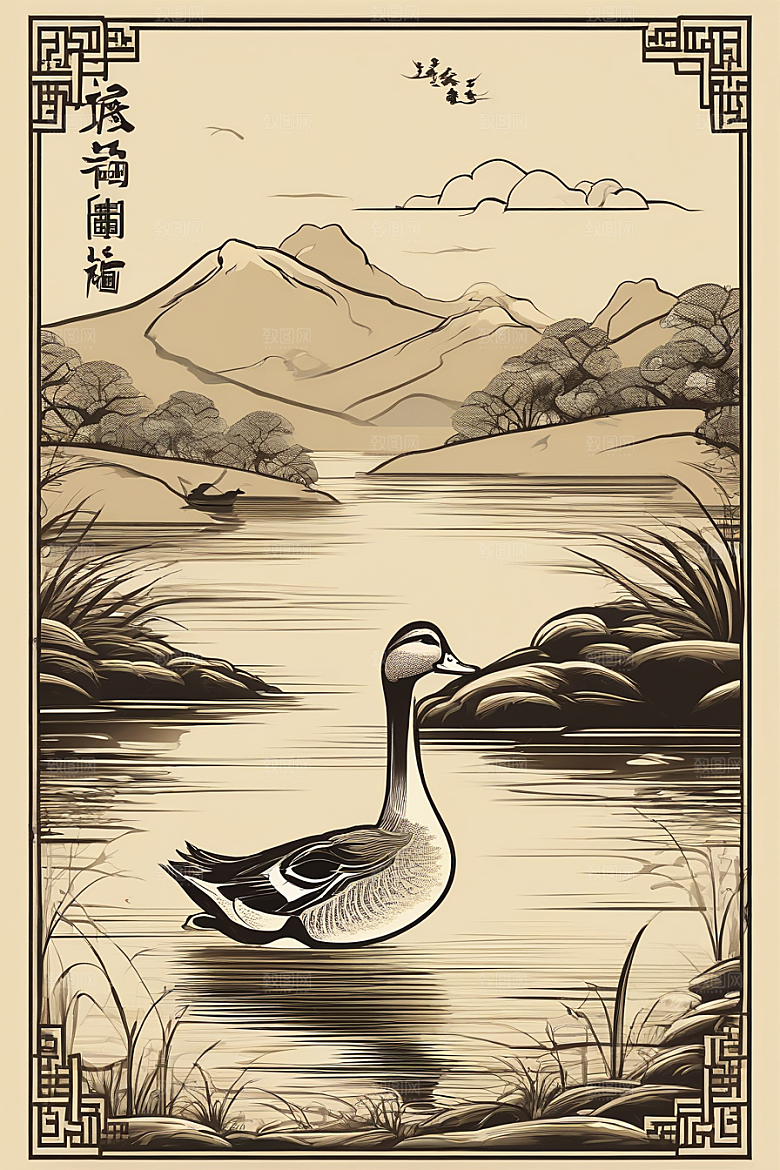 近乎完美的绘画现代欧洲墨水画