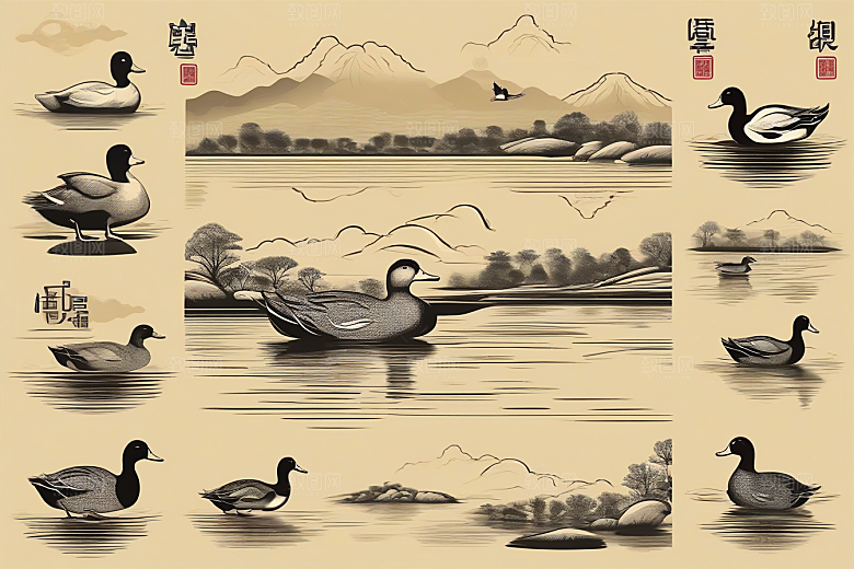 近乎完美的绘画现代欧洲墨水画