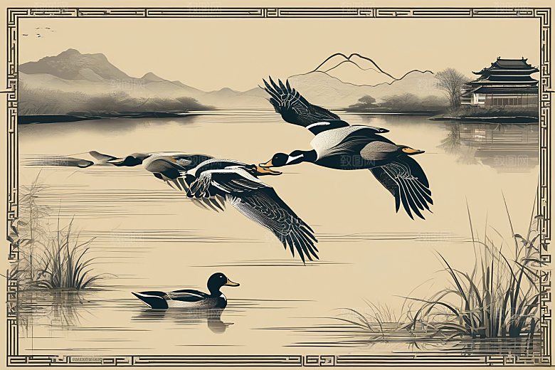 近乎完美的绘画现代欧洲墨水画