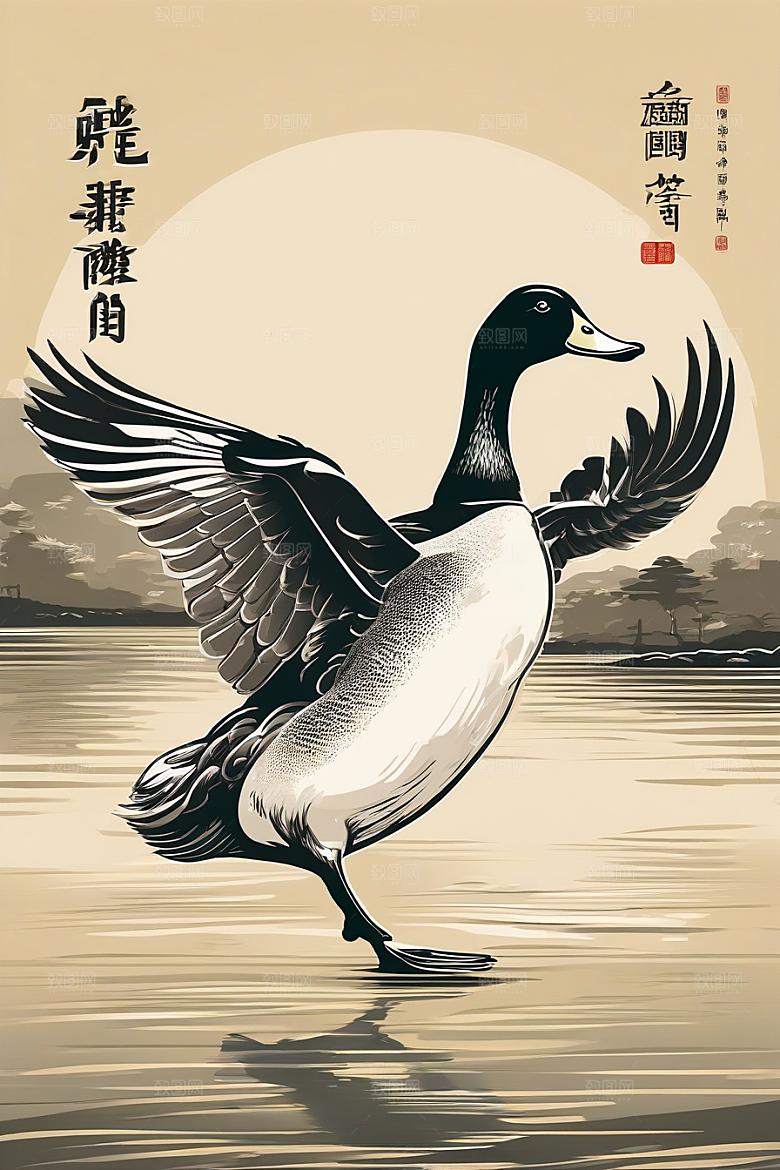 近乎完美的绘画现代欧洲墨水画