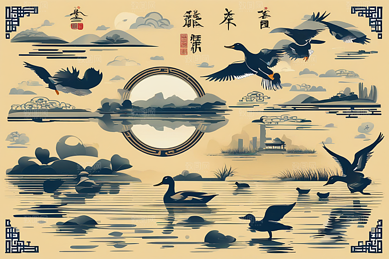 近乎完美的绘画现代欧洲墨水画