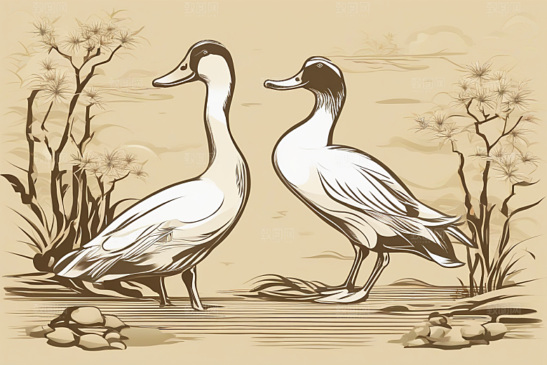 近乎完美的绘画现代欧洲墨水画