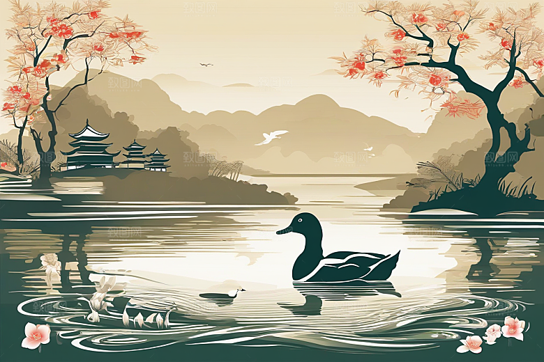 超精细的绘画现代欧洲墨水画