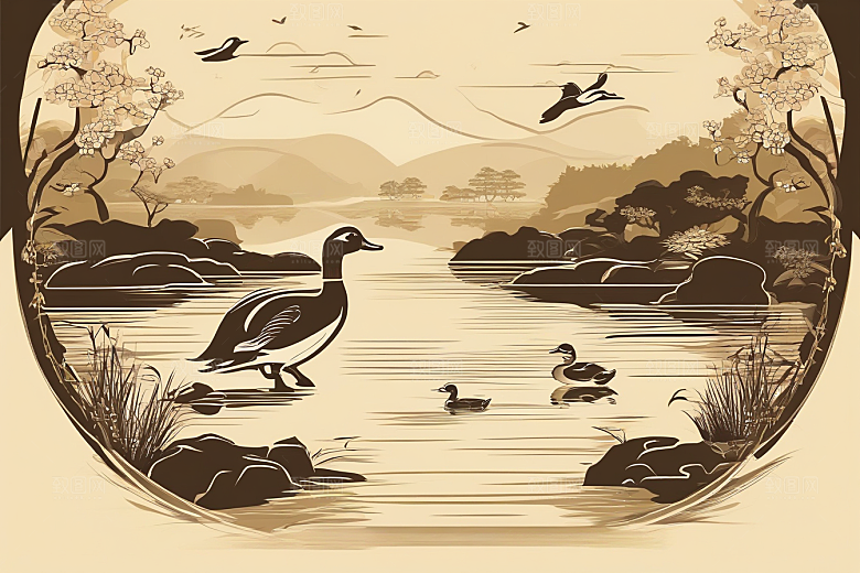 超精细的绘画现代欧洲墨水画