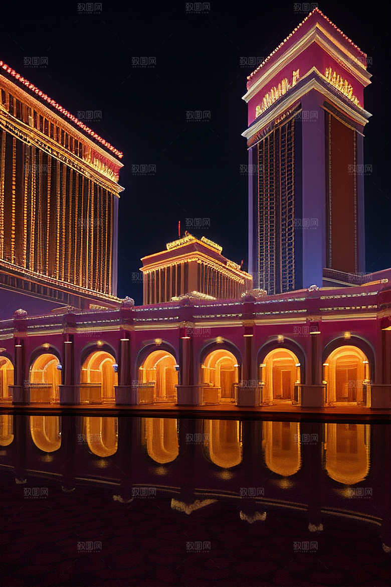 梦幻之旅凯撒宫殿的夜晚细腻描绘的美丽
