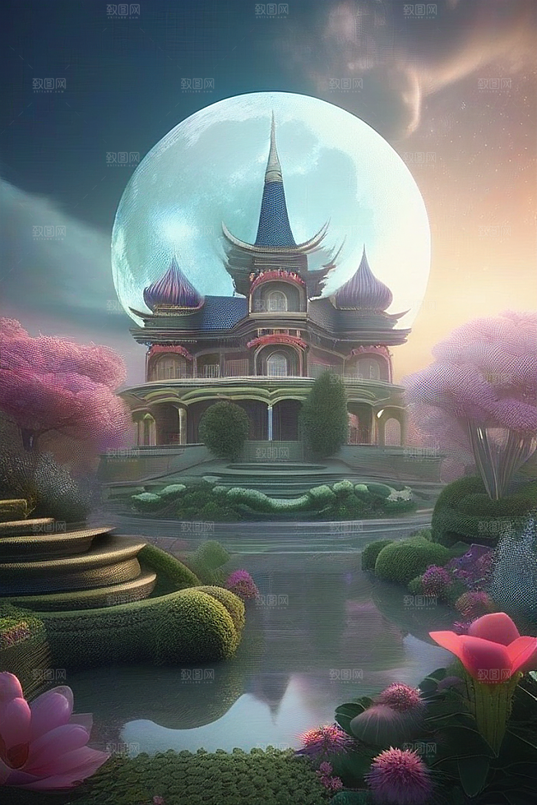 梦幻般的月亮宫殿4K高清