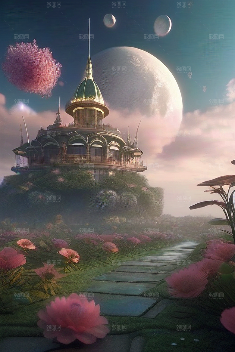 梦幻般的月亮宫殿4K高清
