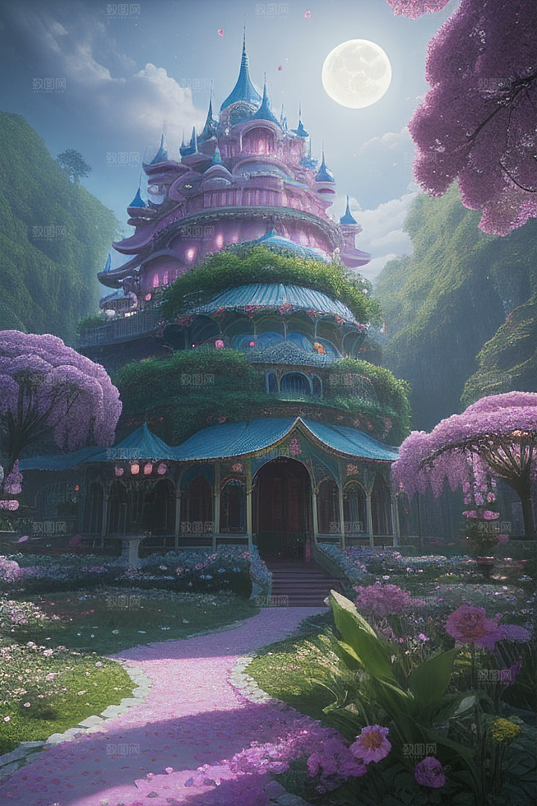神奇的月亮宫殿如仙境般