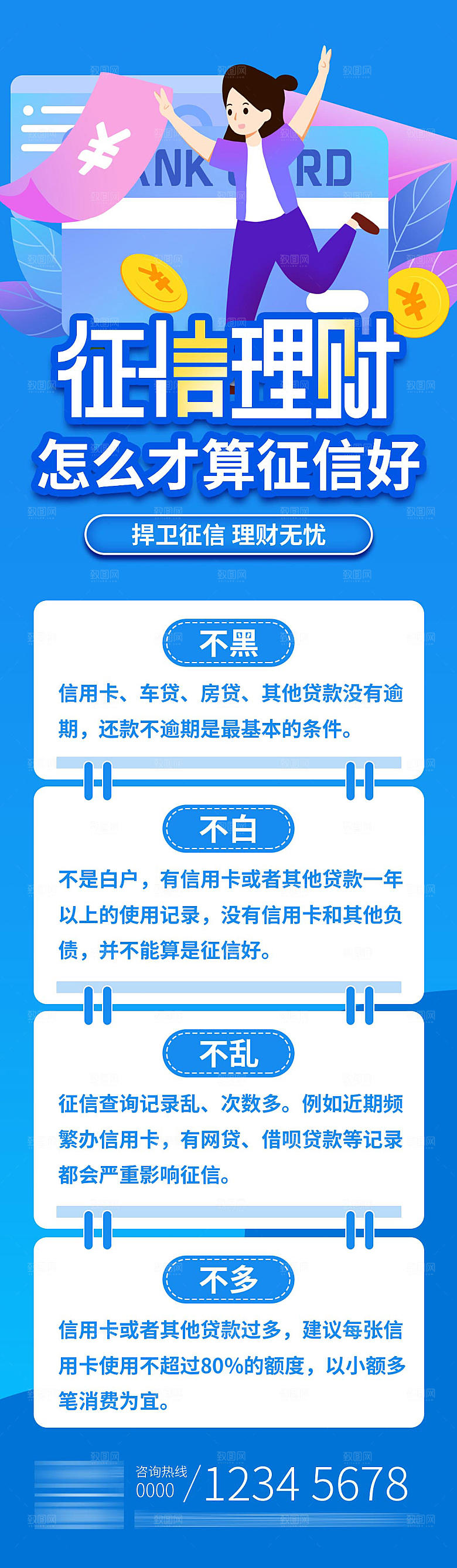 科技风征信介绍长图海报