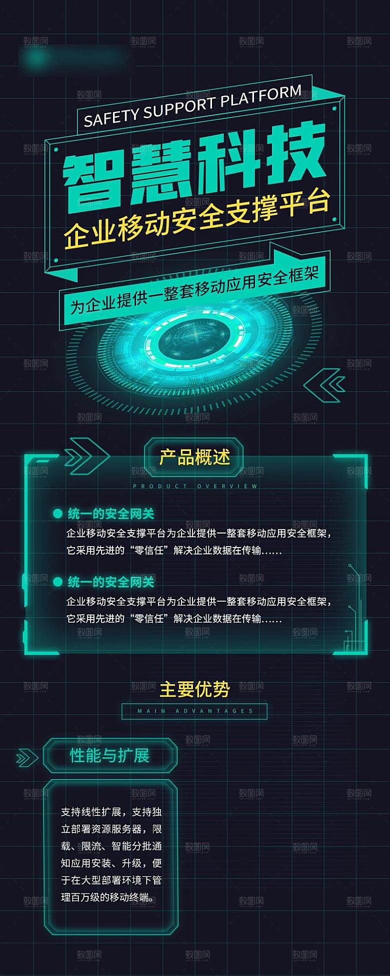 科技风论坛会议安排长图海报