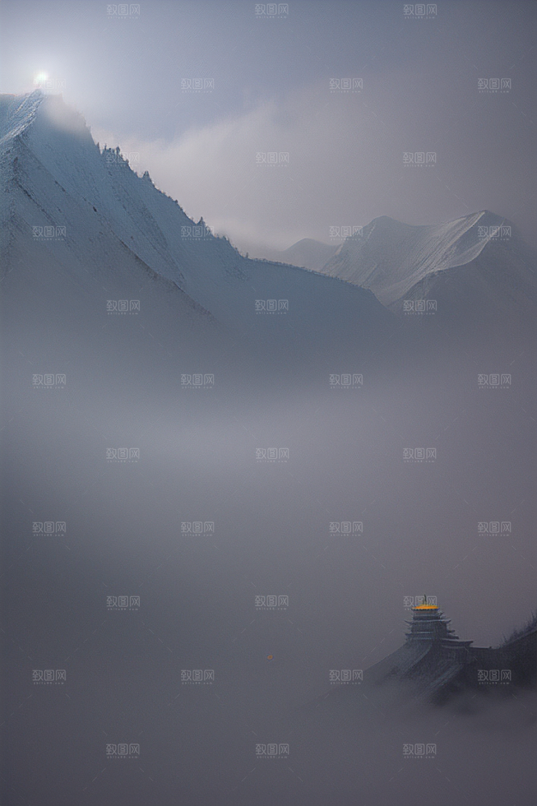 幽灵吹灯昆仑山的神秘霞光