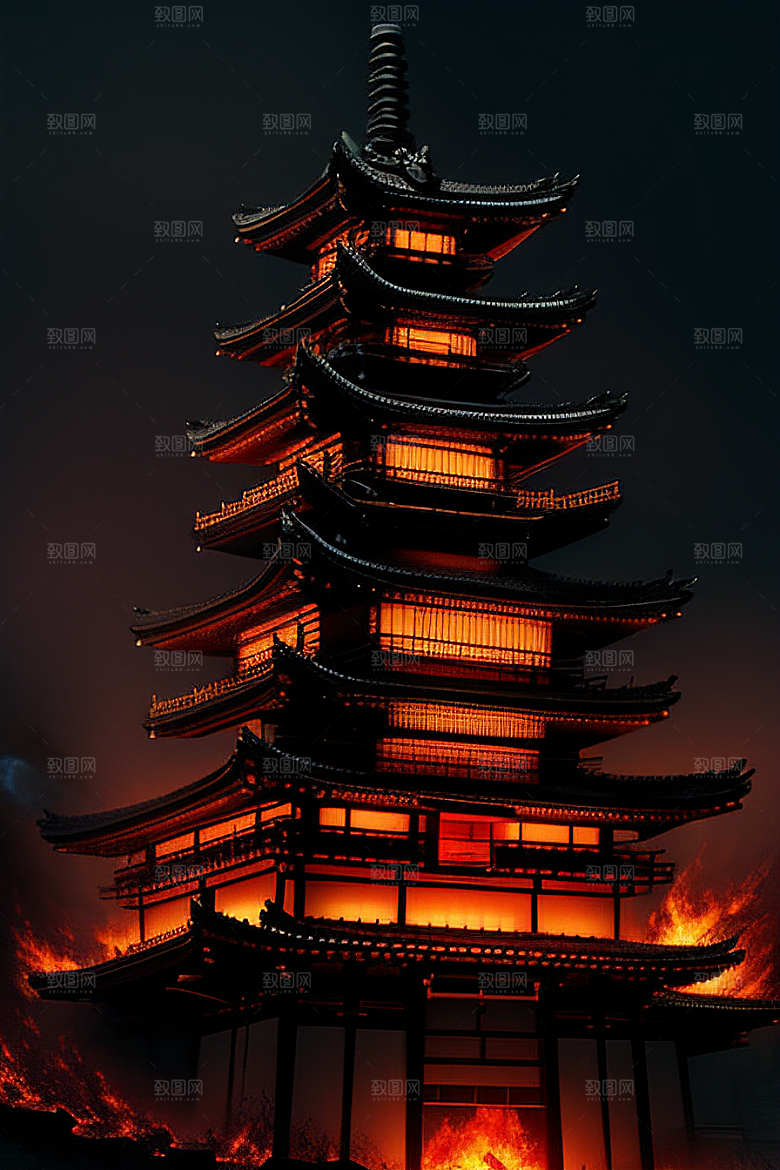 灼烧的恐怖超真实的火焰景象