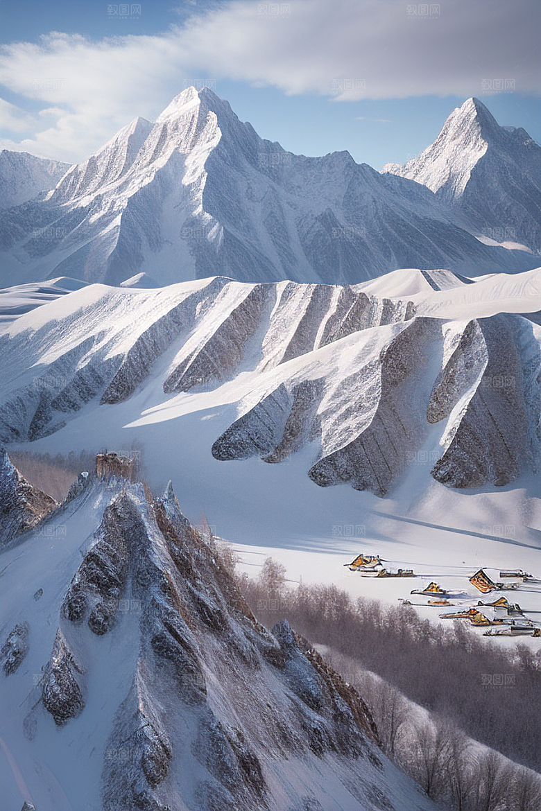 昆仑山之雪宫史诗般的壮丽景色