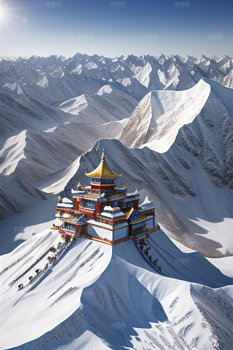 昆仑山之雪宫史诗般的壮丽景色