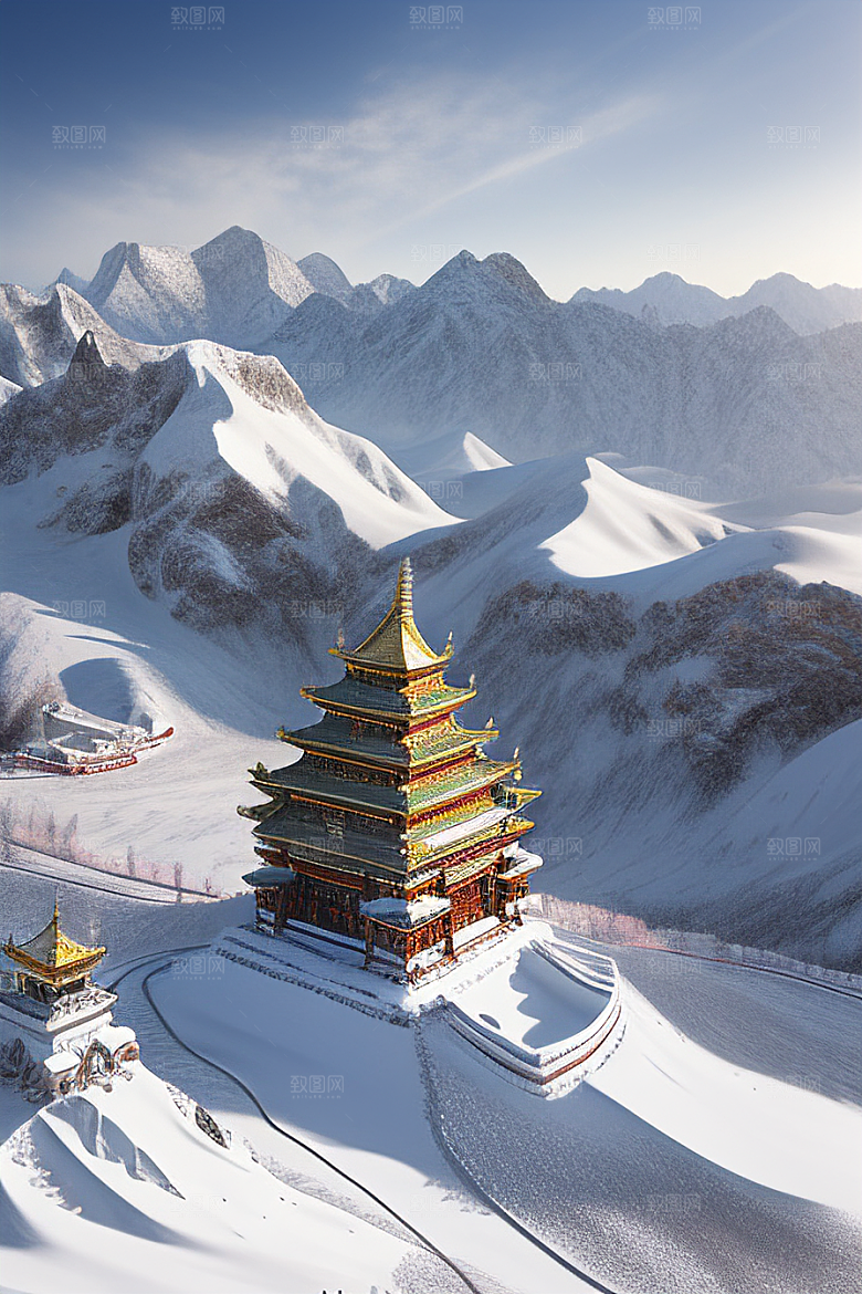 昆仑山之雪宫史诗般的壮丽景色