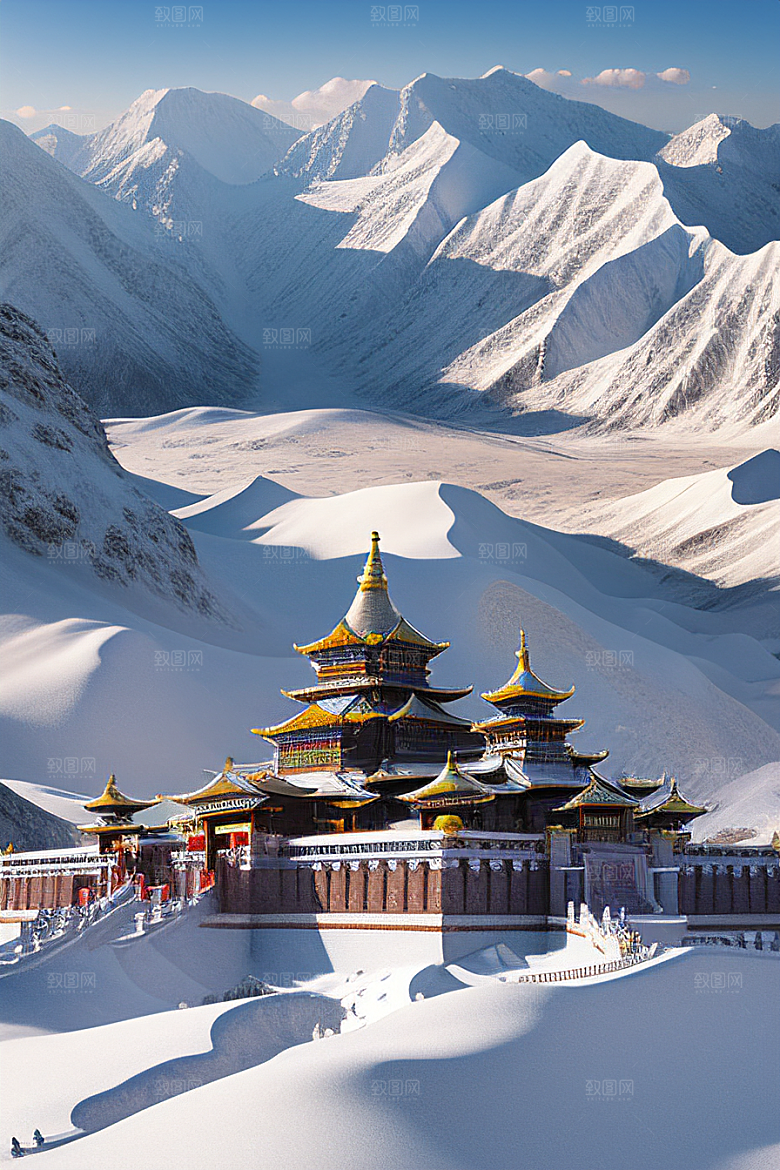 昆仑山之雪宫史诗般的壮丽景色