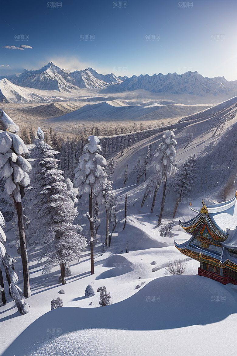 昆仑山之雪宫史诗般的壮丽景色