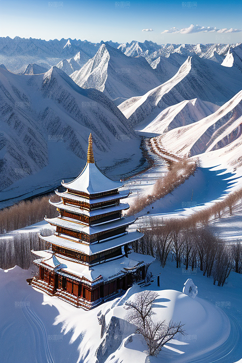 雄伟壮丽的昆仑山雪宫