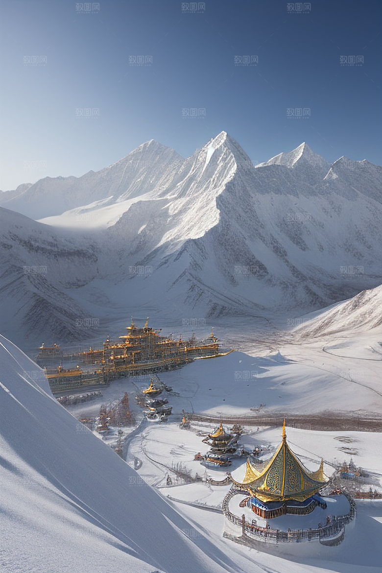 雄伟壮丽的昆仑山雪宫