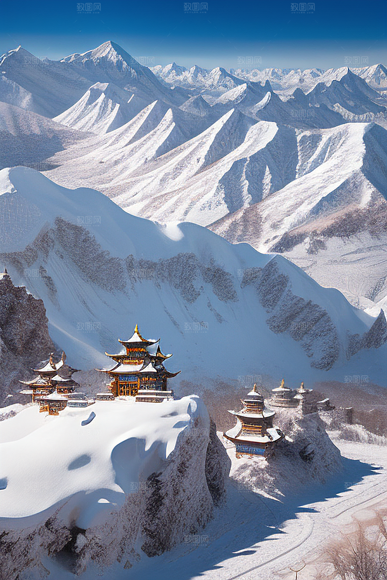 雄伟壮丽的昆仑山雪宫