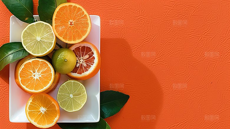 水果多样草莓新鲜西瓜香蕉橙子橙子果堆绿色