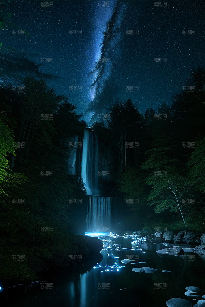 美丽精灵驾船穿越星光河