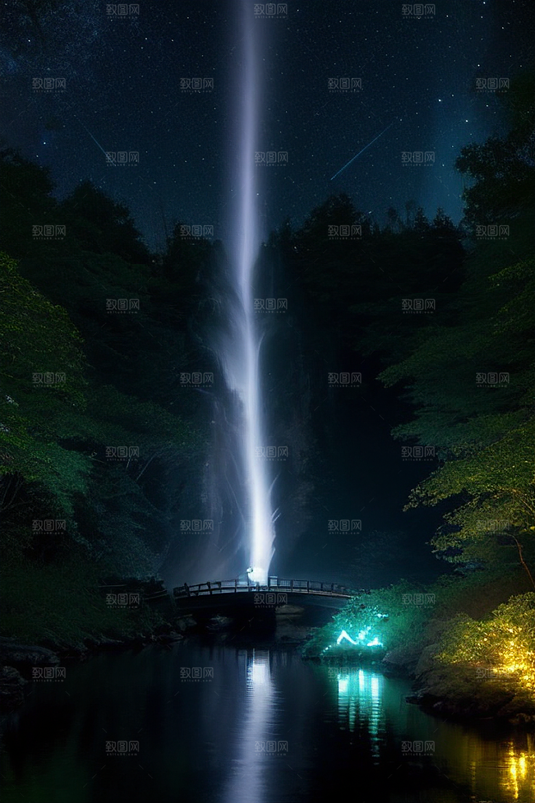 美丽精灵驾船穿越星光河