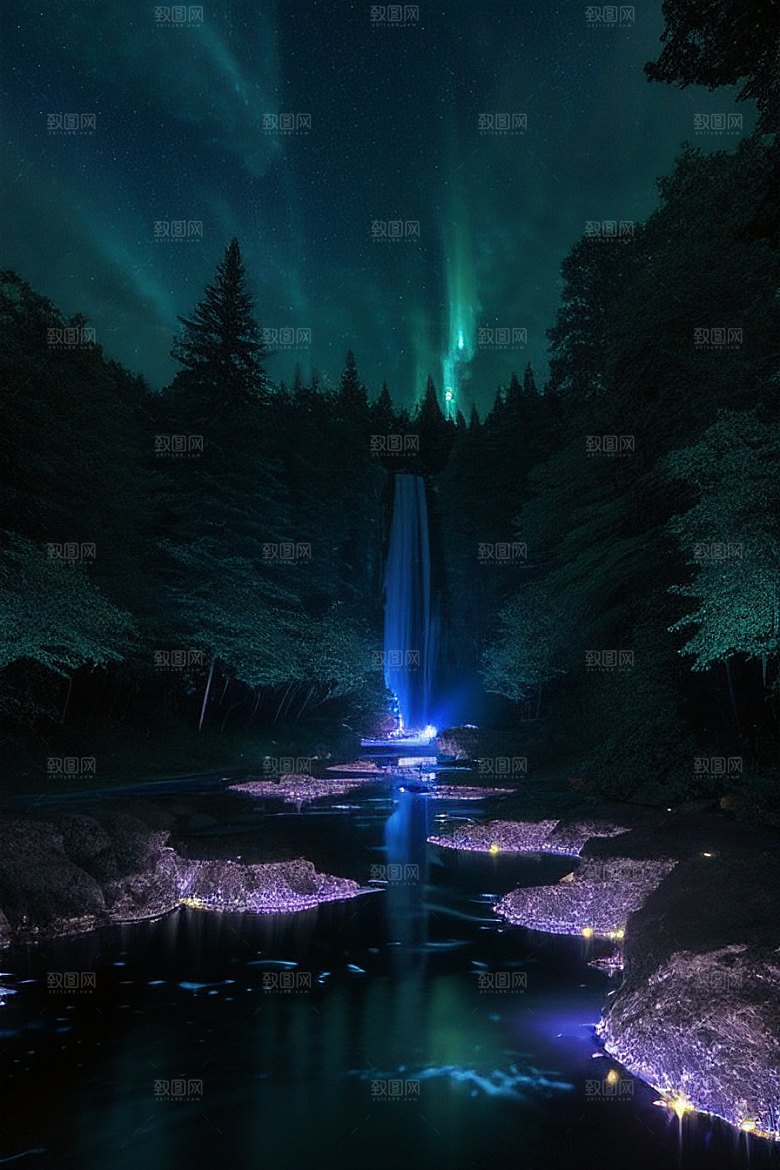 美丽精灵驾船穿越星光河