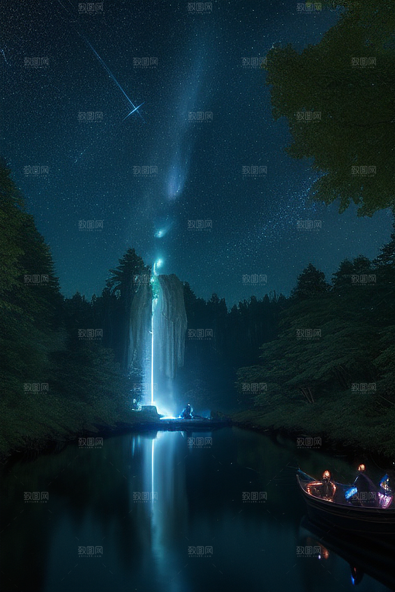 星星如雨的奇景星光河流