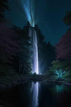星星如雨的奇景星光河流