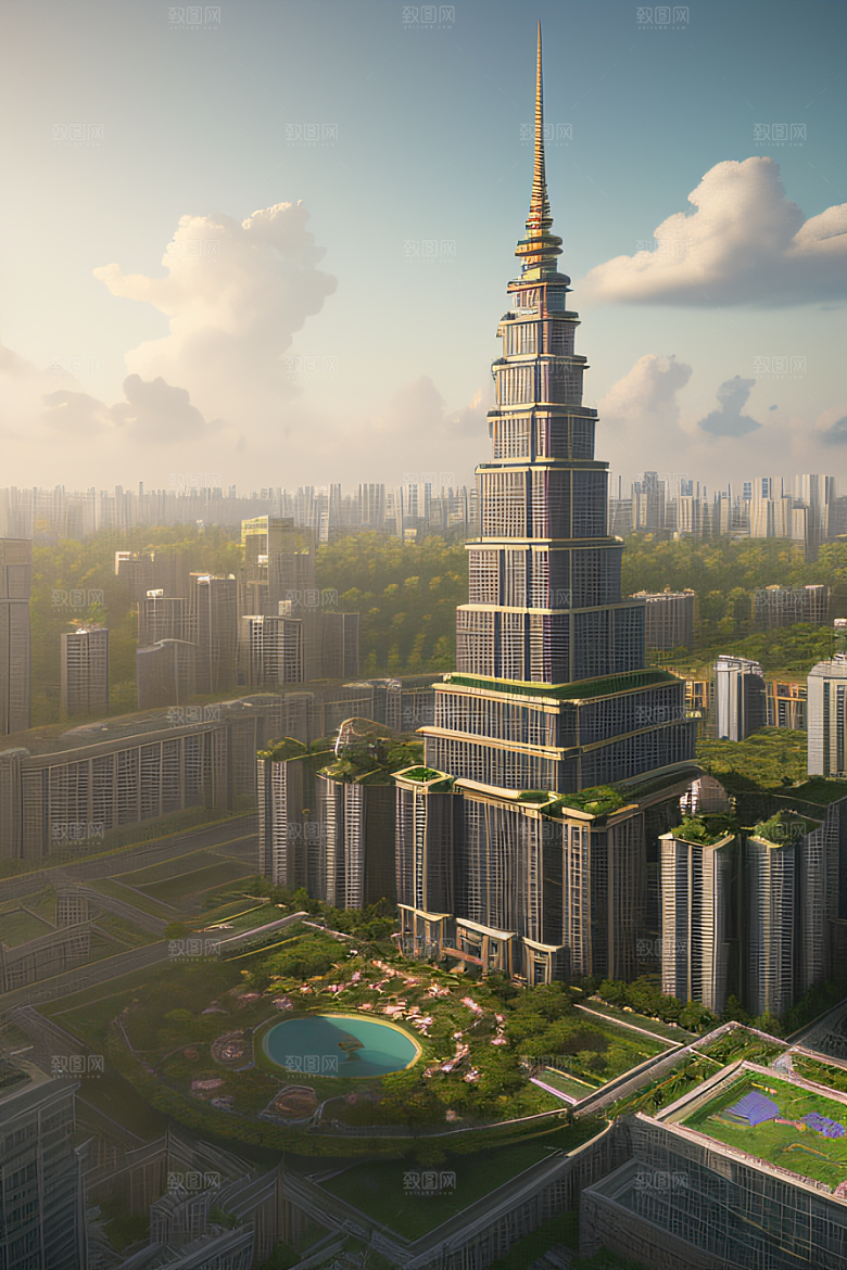 梦幻云端建筑奇幻城市