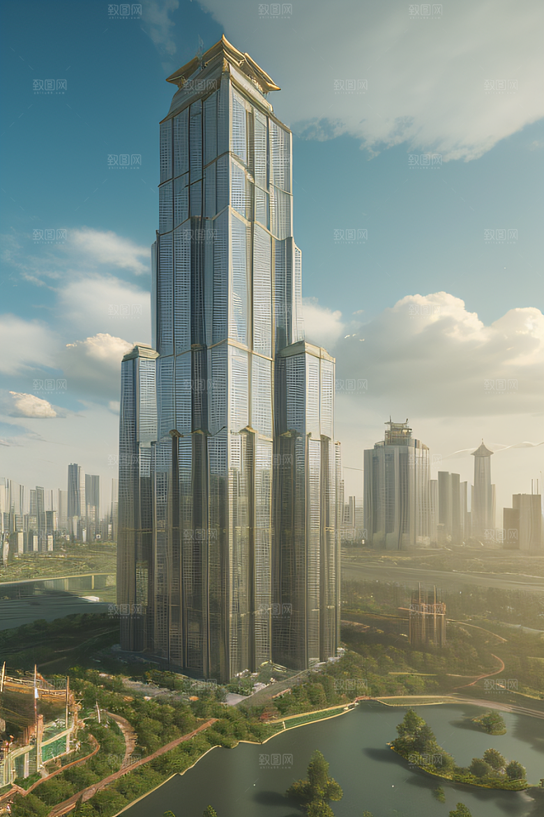 梦幻云端建筑奇幻城市