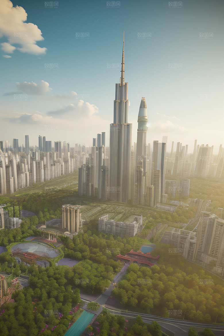 梦幻云端建筑奇幻城市