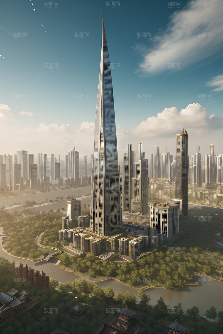 梦幻云端建筑奇幻城市